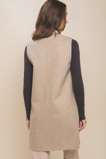 FLEECE LONG LINEN VEST