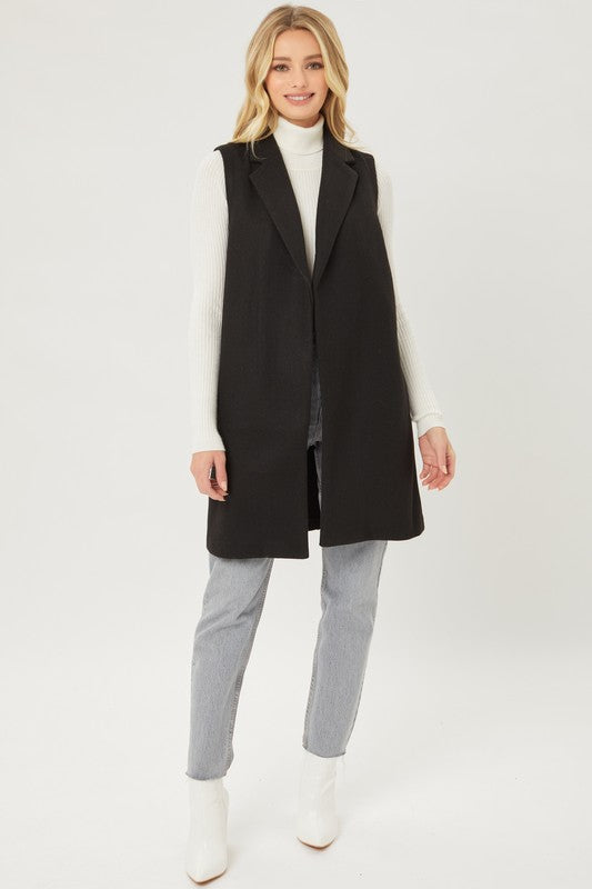 FLEECE LONG LINEN VEST