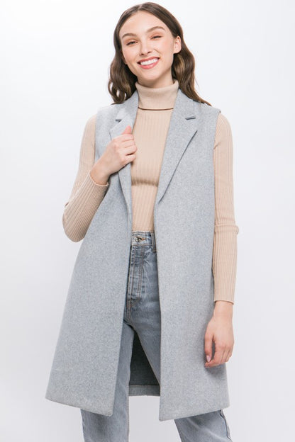 FLEECE LONG LINEN VEST