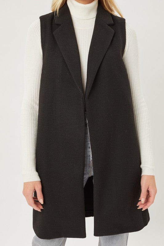 FLEECE LONG LINEN VEST