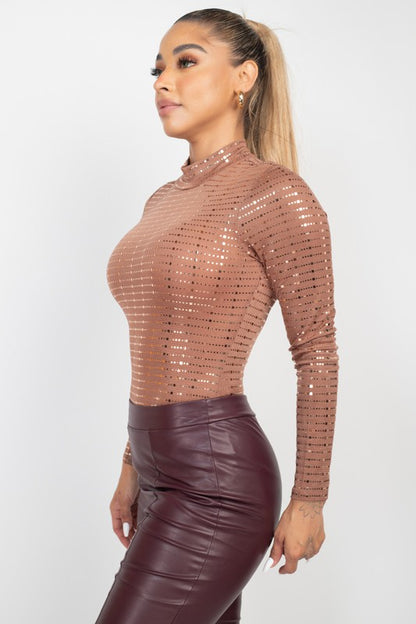 Sheer Mesh Studded Bodysuit