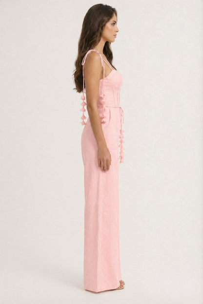 CORSET BODICE WIDE LEG JUMPSUIT