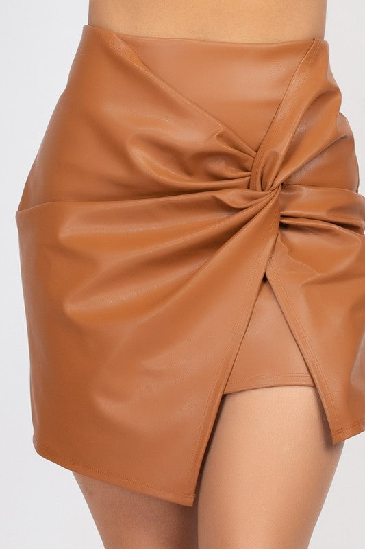 Side Twisted Asymmetrical Skirt