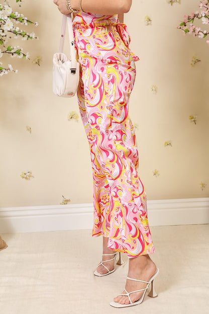 AILEEN HIGH WAISTED PAISLEY PANTS