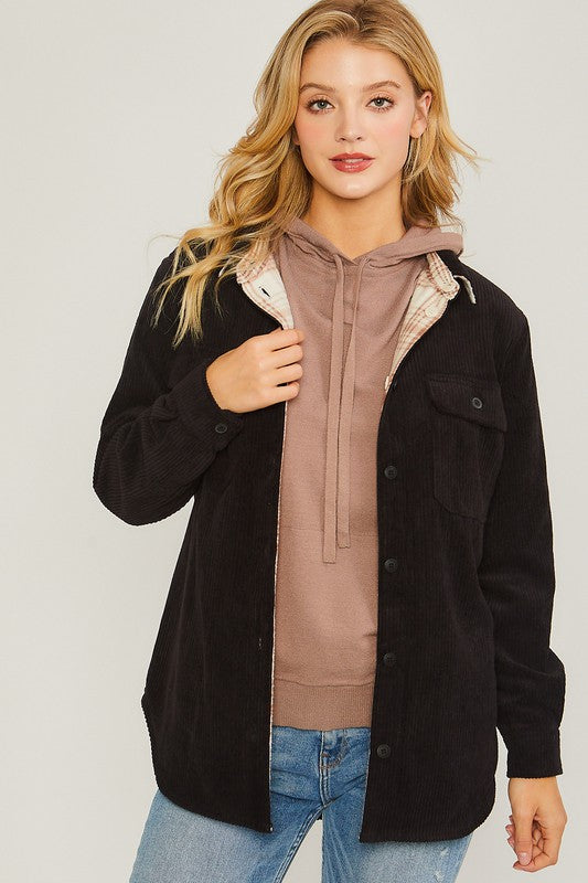 Corduroy Reversible Button Down Jacket