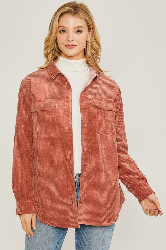 Corduroy Reversible Button Down Jacket