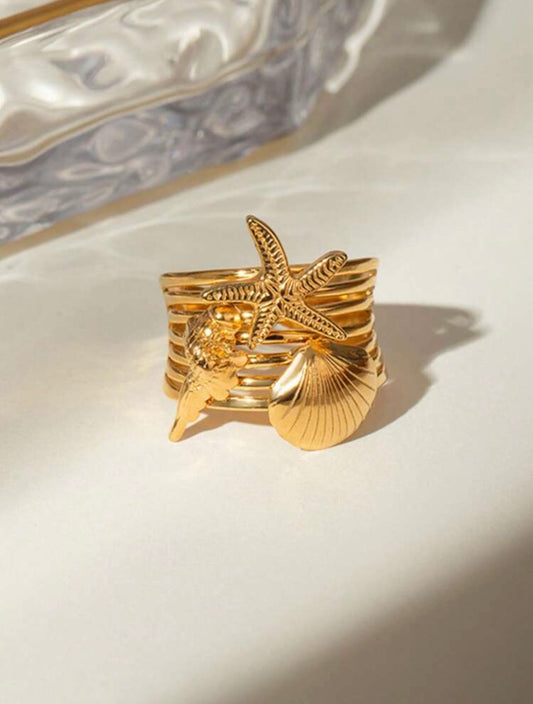 STAINLESS STEEL STARFISH RING
