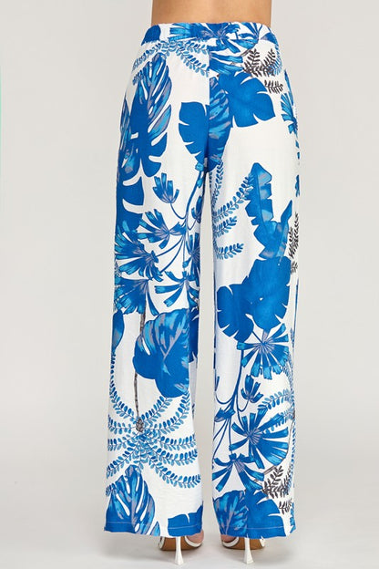 PRINTED PANTS WITH WAIST BUCKLE