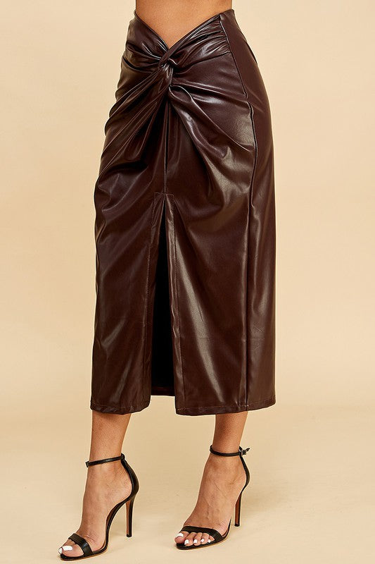 FAUX LEATHER SKIRT