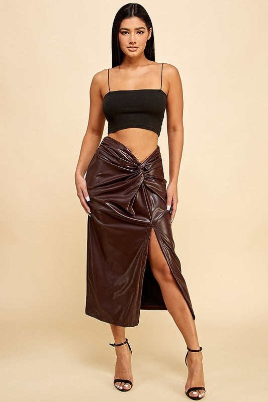 FAUX LEATHER SKIRT