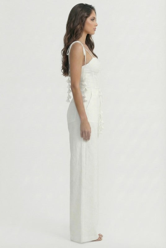 CORSET BODICE WIDE LEG JUMPSUIT