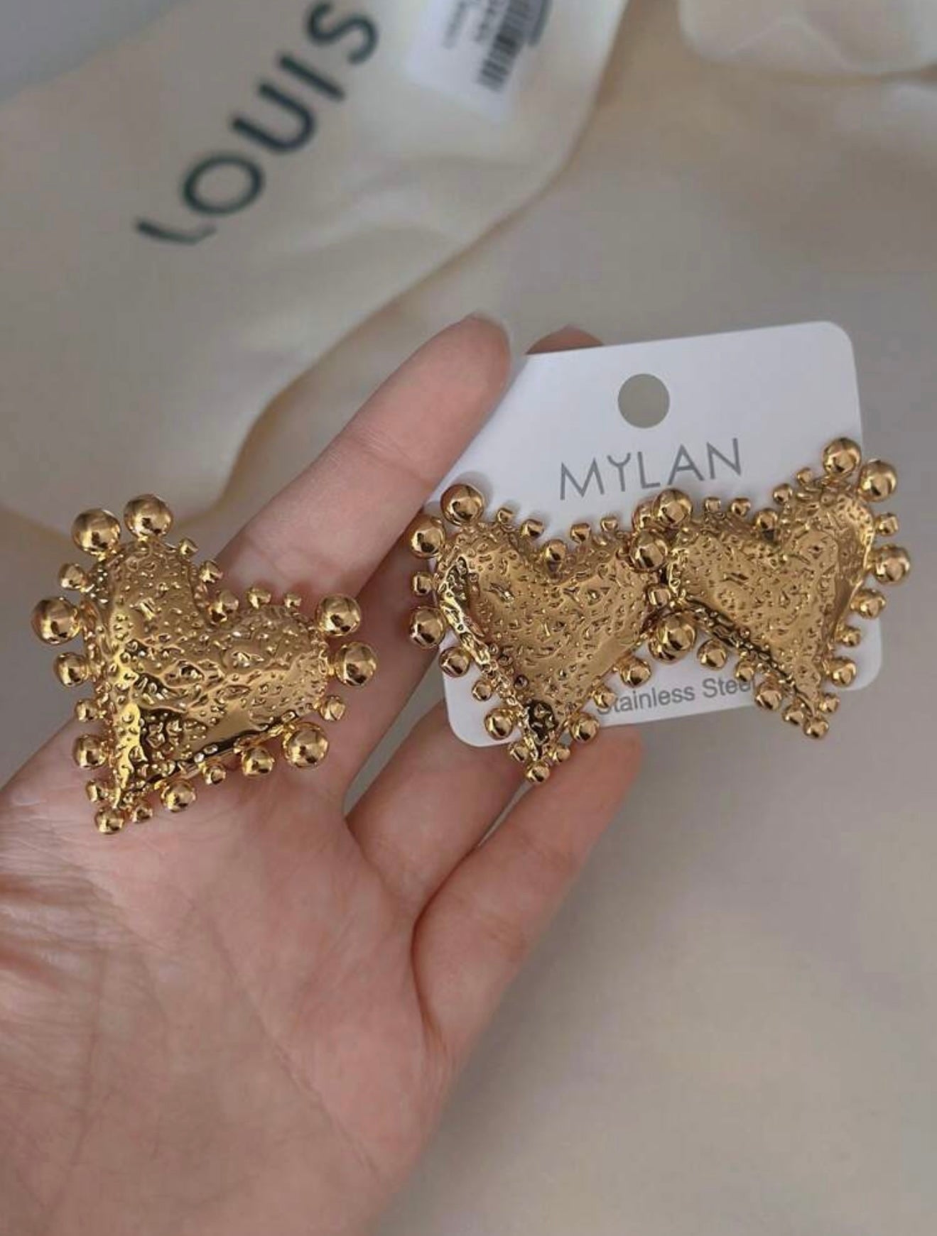STAINLESS STEEL HEART EARRINGS