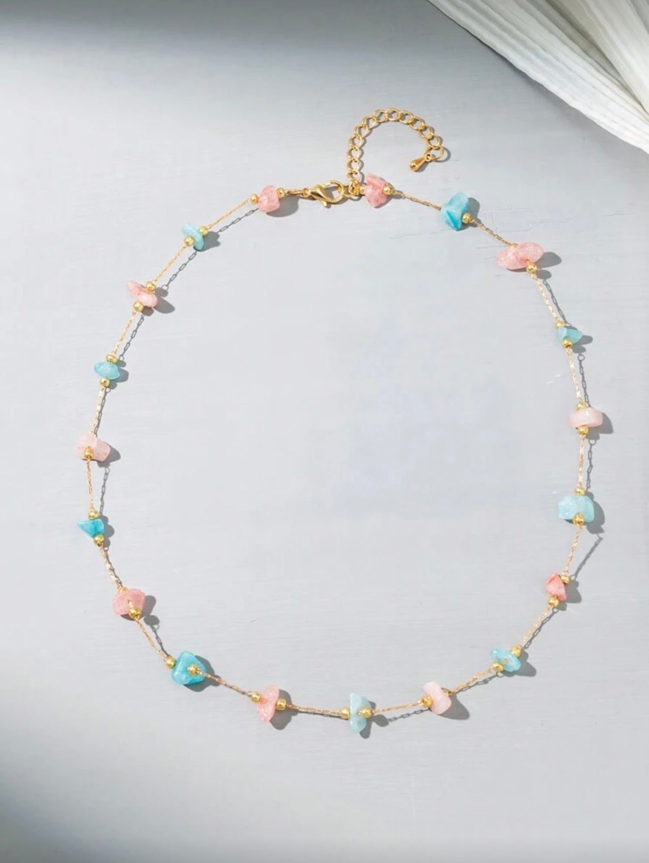 ASYMMETRICAL SHAPED HANDMADE STONE NECKLACE