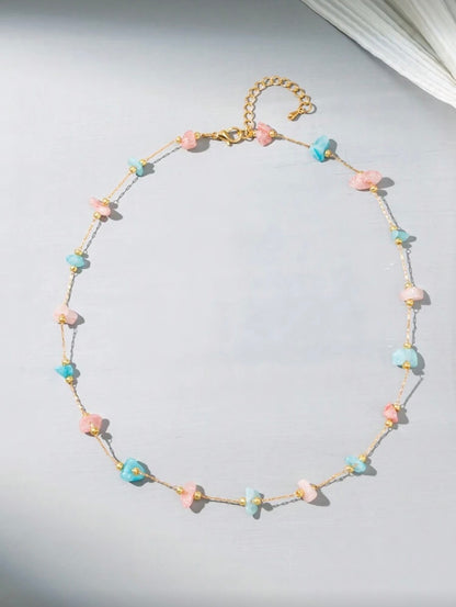 ASYMMETRICAL SHAPED HANDMADE STONE NECKLACE