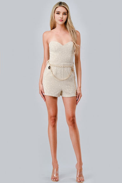 TWEED SEQUINED JUMPSUIT
