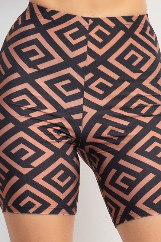 HIGH RISE GEOMETRISCHE BIKERSHORTS