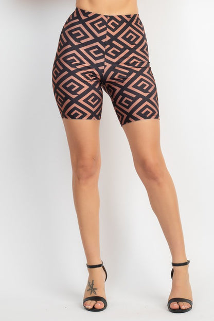 HIGH RISE GEOMETRISCHE BIKERSHORTS