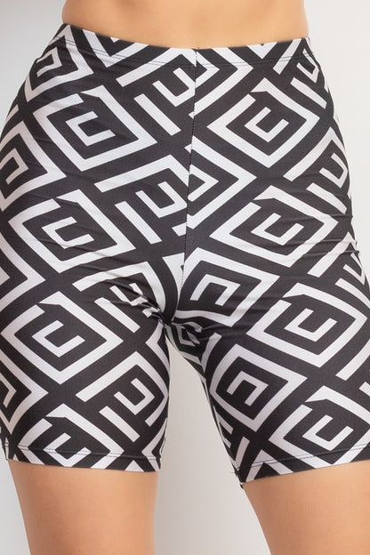 HIGH RISE GEOMETRISCHE BIKERSHORTS