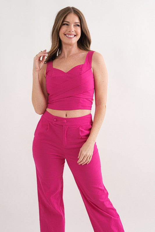 TWO-PIECE WIDE LEG JUMPSUIT