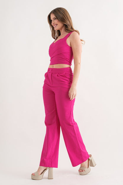 TWO-PIECE WIDE LEG JUMPSUIT