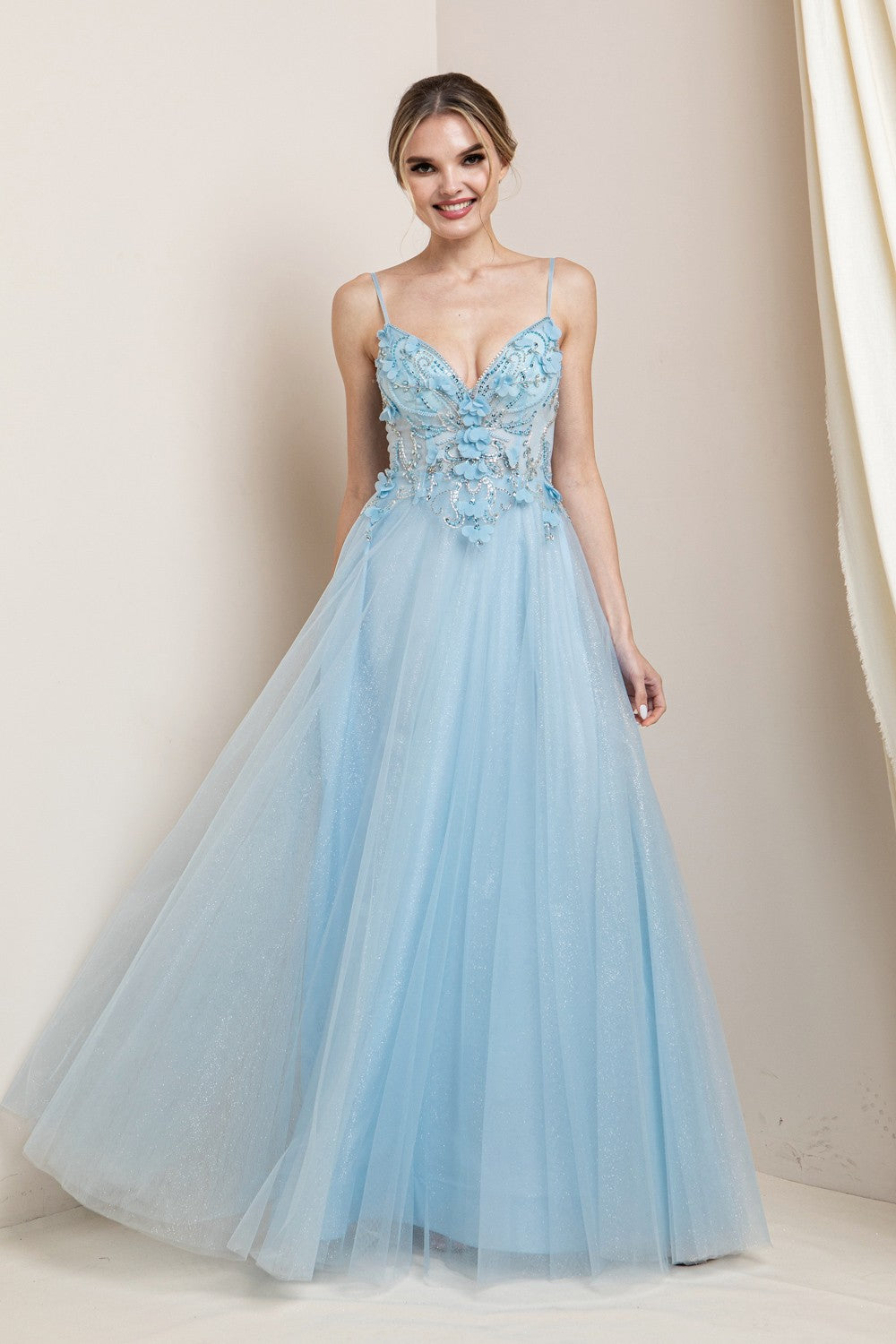 3d Floral A-line Maxi