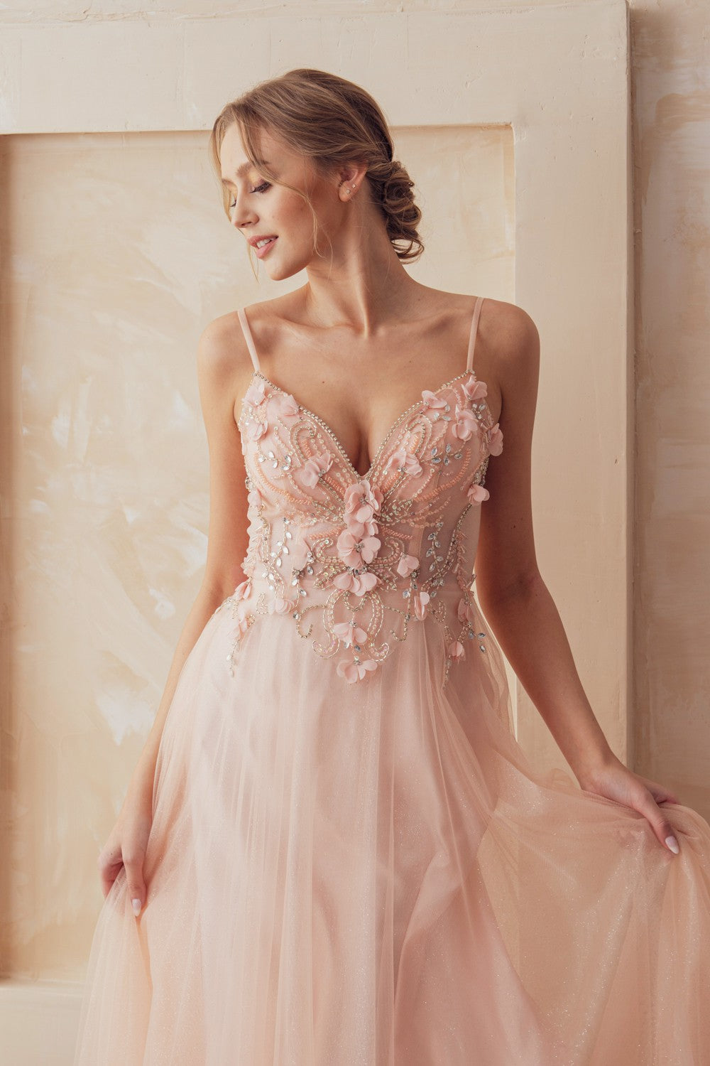 3d Floral A-line Maxi