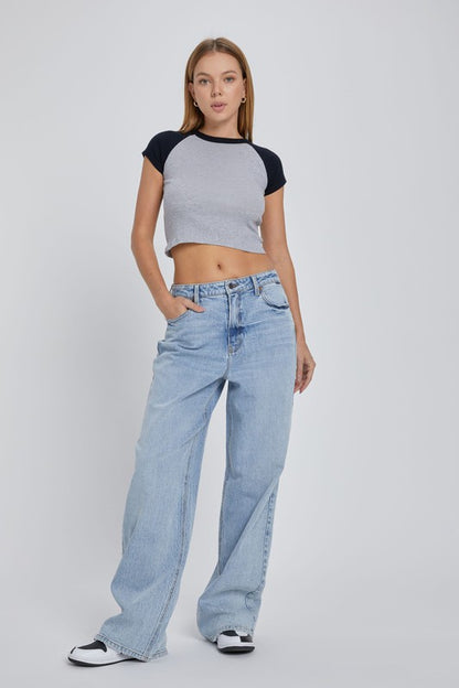 Low Waisted Wide Leg Jeans