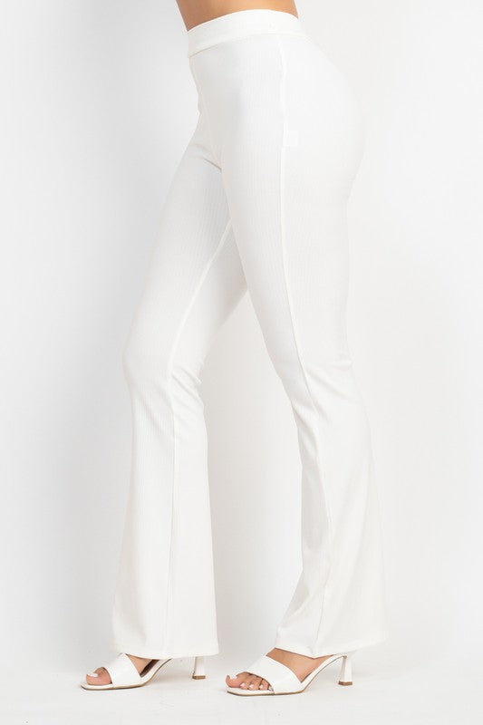 Rib Fit Flare Solid Pants