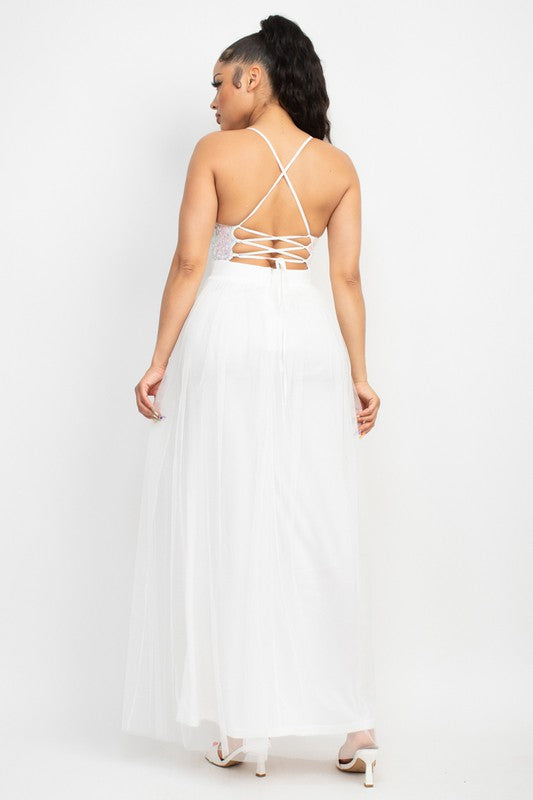 SQUINNED TOLL MAXI DRESS