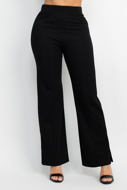 WIDE LEG CASUAL SLIT PANTS