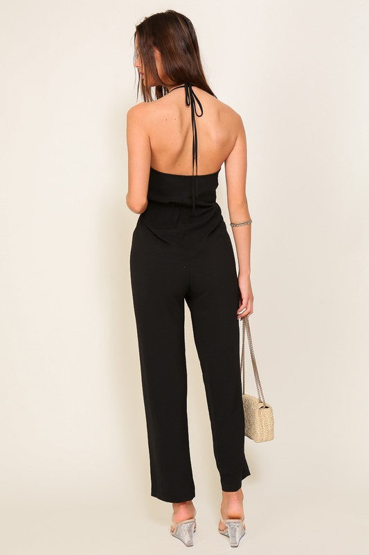 Brooklyn Airflow Halter Surplice Jumpsuit