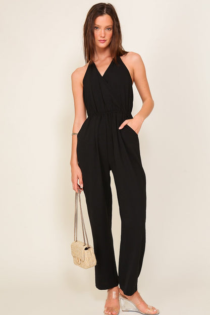 Brooklyn Airflow Halter Surplice Jumpsuit