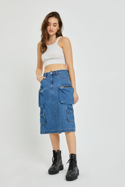 Y2K MIDI CARGO SKIRT