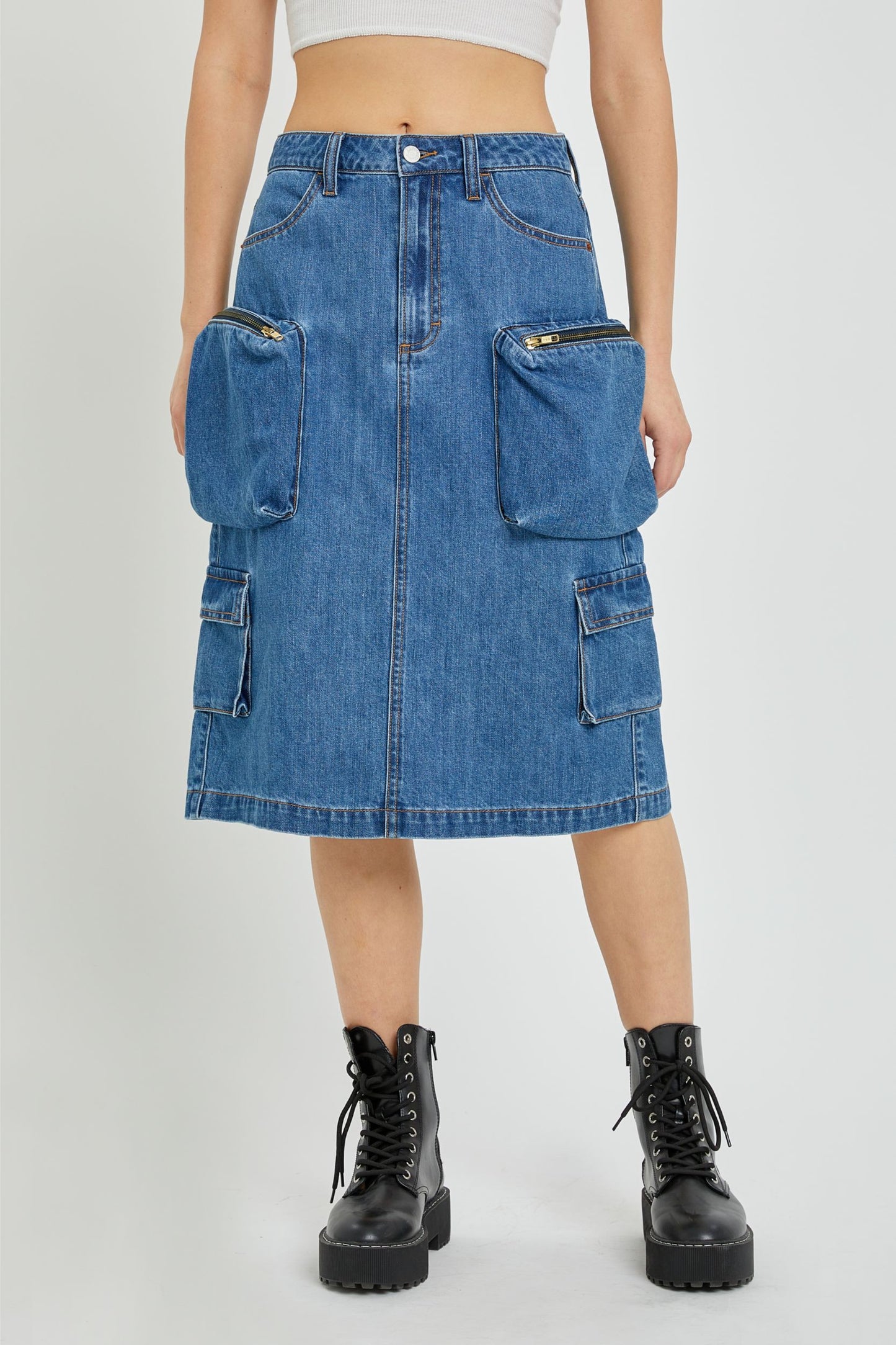 Y2K MIDI CARGO SKIRT