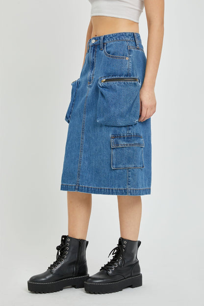 Y2K MIDI CARGO SKIRT