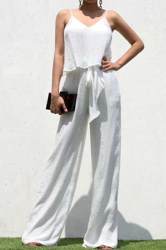 CAMI LAYERED WOVEN JUMPSUIT