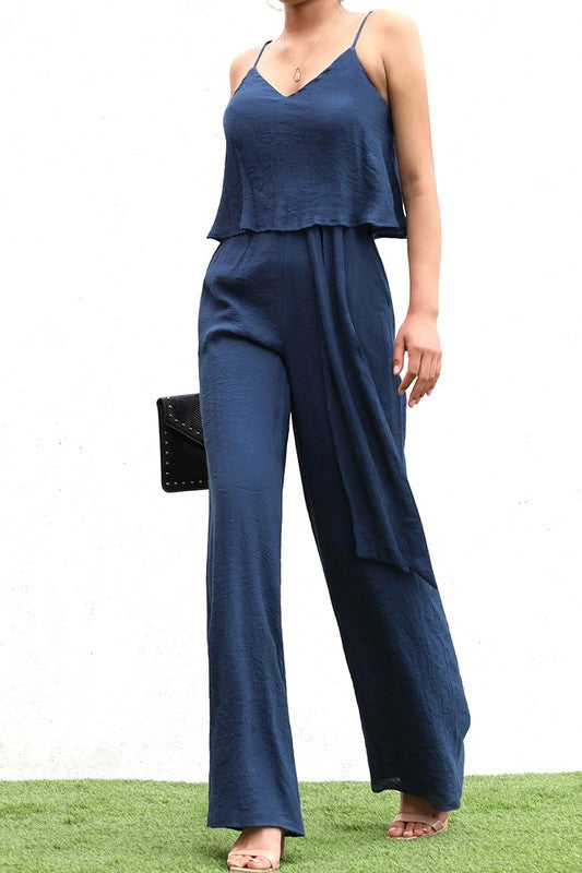 CAMI LAYERED WOVEN JUMPSUIT