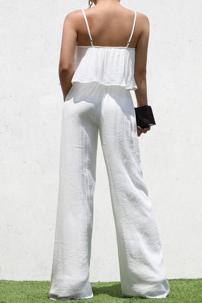 CAMI LAYERED WOVEN JUMPSUIT