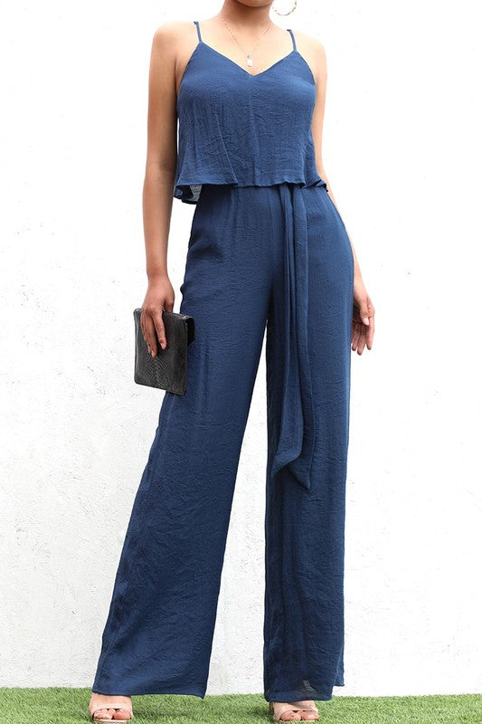 CAMI LAYERED WOVEN JUMPSUIT