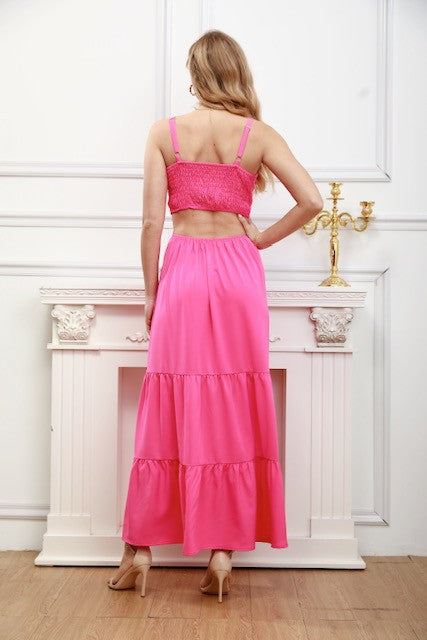 Strapped Long Dress With Open Back