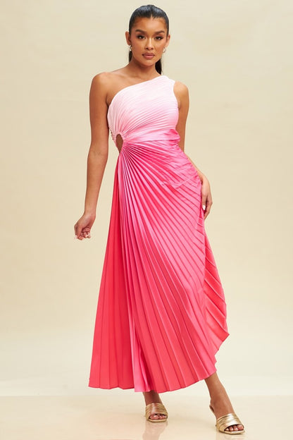 OMBRE PLEATED DRESS