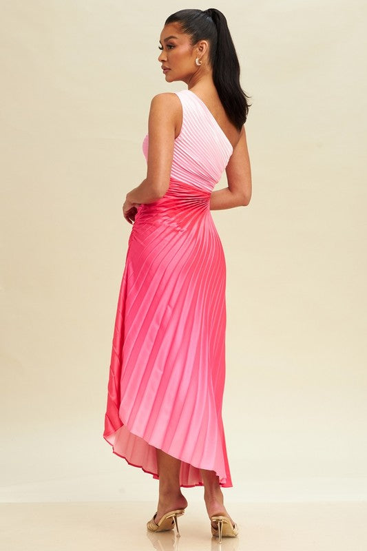 OMBRE PLEATED DRESS