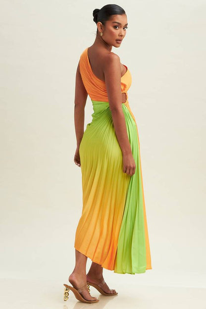 OMBRE PLEATED DRESS