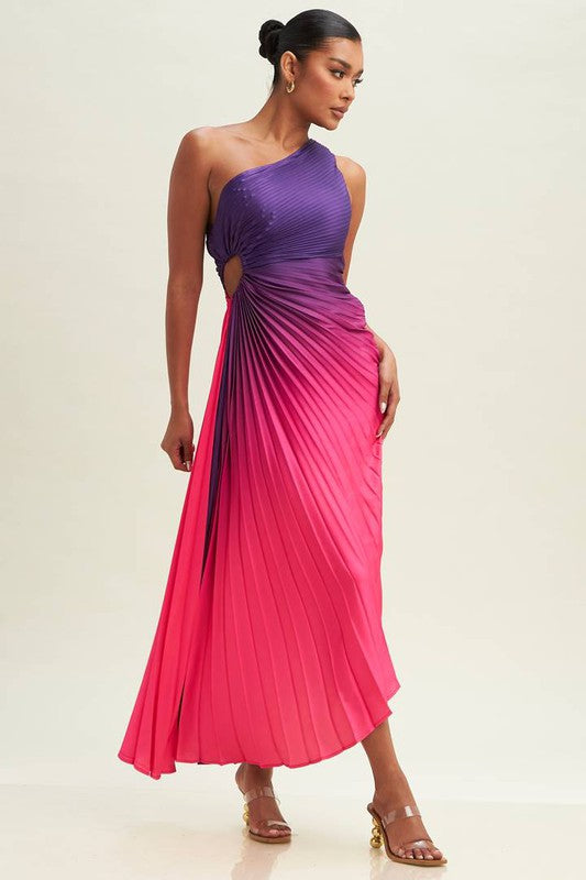 OMBRE PLEATED DRESS