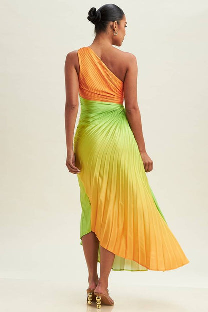 OMBRE PLEATED DRESS