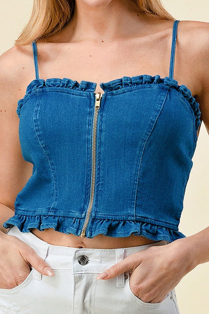 DENIM CROP TOP