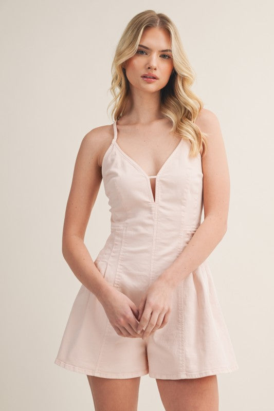 BACKLESS STRAPPY FLARE ROMPER