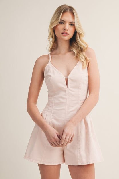 BACKLESS STRAPPY FLARE ROMPER
