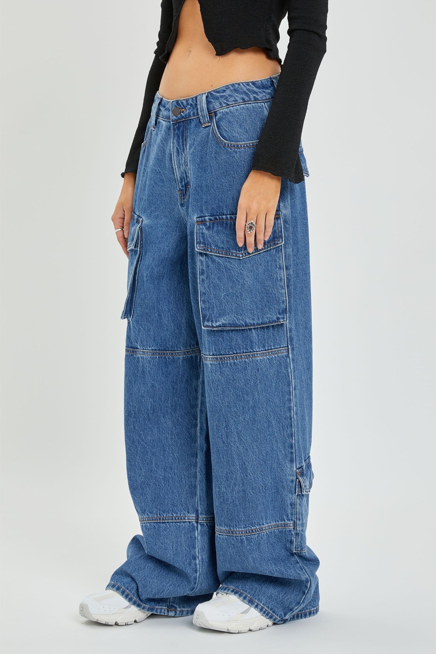 Mid Waisted Skater Cargo Jean