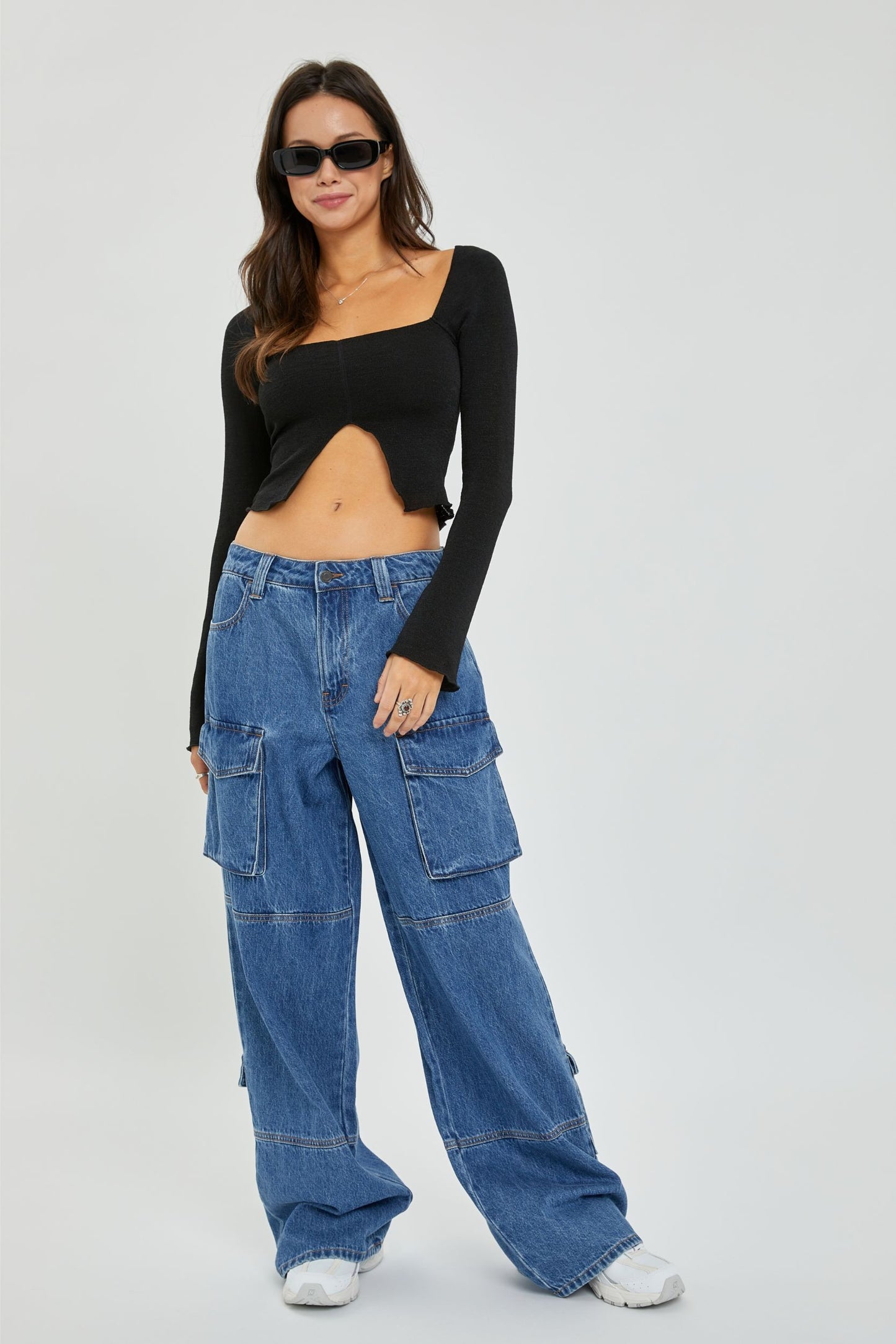 Mid Waisted Skater Cargo Jean